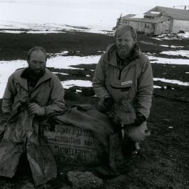 Roger Fyfe & David Woodlings with A K Jack's waterproof clothing