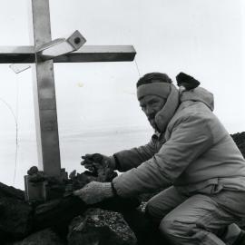 Scott Base manager Dave Geddes at Erebus Cross