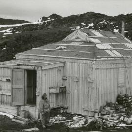Mike Prebble outside Shackleton's Hut