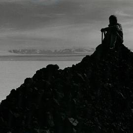 Surveying McMurdo Sound from the summit of Cape Barne