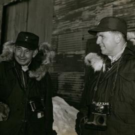 RADM David M Tyree, USN Commander Naval Support Service, Antarctica, and RADM James R Reedy, USN on an inspection tour of Hallett Station