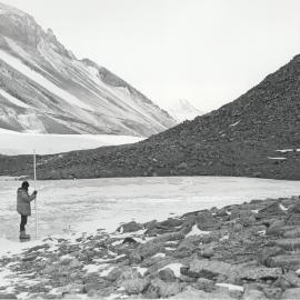 Levelling at Lake Henderson, Taylor Valley