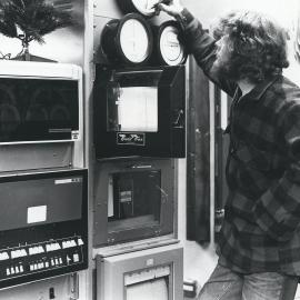 Lloyd Anderson at radiosonde tracking equipment