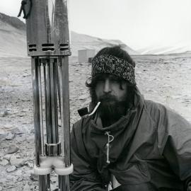 Tony Bromley takes reading off clockwork aspirated psychrometer