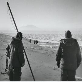 Walking over sea ice