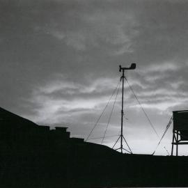 A US Navy aerologist takes meteorological readings at the air operations building at NAF McMurdo