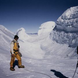 Hon Phil Goff roped during Survival Training near Scott Base