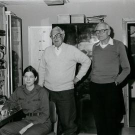 Mac centre| L-R Chivers (USN)| Lord Shackleton| Lord Elworthy