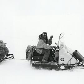 Gary Ball on Sno Trac toboggan
