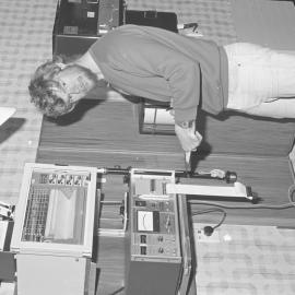 Science| meteorology| Don Wilkinson with net equipment in lab