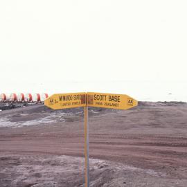 AA Road Sign Pointing to Scott Base and McMurdo Station