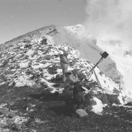 TV camera crew a the edge of the Erebus Crater