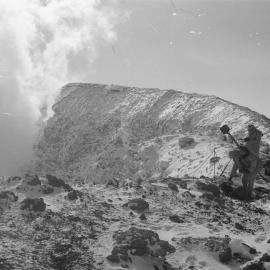 TV camera crew a the edge of the Erebus Crater