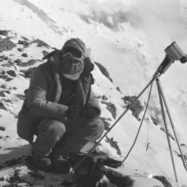 TV camera crew at the edge of the Erebus Crater