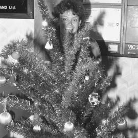 Scott Base| base life| Jeanette May| behind Christmas tree