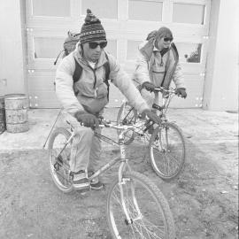 Preparing to bike to William Field 