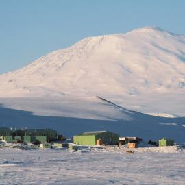 Scott Base with Mount Erebus Behind
