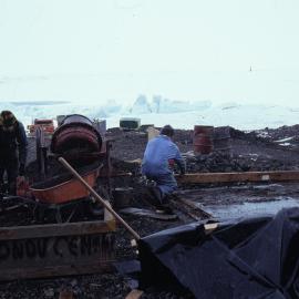 Concreting in Front of the Hangar, Scott Base