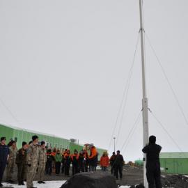 Summer flag before lowering