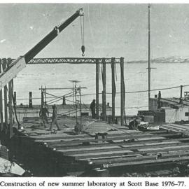 Construction of new summer laboratory at Scott Base, 1976-1977