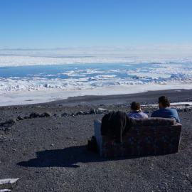 Admiring the view at Cape Bird while waiting for the helo