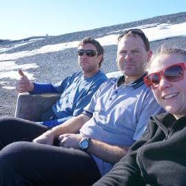 Taking a break from the hut cleaning at Cape Bird