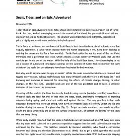 Update from the ice - Seals, tides and an epic adventure!