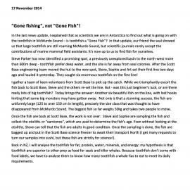 Update from the ice - "Gone fishing", not "gone fish"