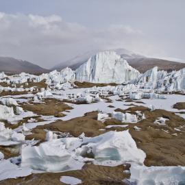 Ice formations. Lake Brownworth. Wright Valley