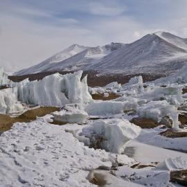 Ice formations. Lake Brownworth. Wright Valley