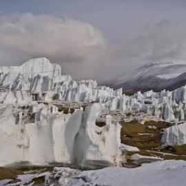 Ice formations. Lake Brownworth. Wright Valley