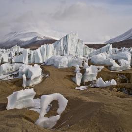 Ice formations. Lake Brownworth. Wright Valley