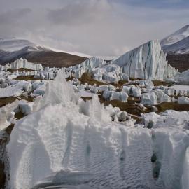 Ice formations. Lake Brownworth. Wright Valley