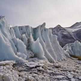Ice formations. Lake Brownworth. Wright Valley