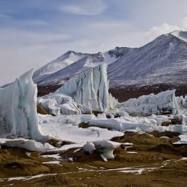 Ice formations. Lake Brownworth. Wright Valley