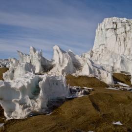 Ice formations. Lake Brownworth. Wright Valley