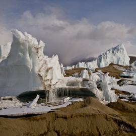 Ice formations. Lake Brownworth. Wright Valley