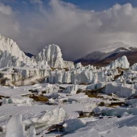 Ice formations. Lake Brownworth. Wright Valley