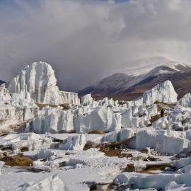 Ice formations. Lake Brownworth. Wright Valley