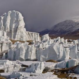 Ice formations. Lake Brownworth. Wright Valley