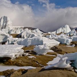Ice formations. Lake Brownworth. Wright Valley