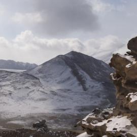 Pewe Peak. Blue Glacier on left. Upper Garwood Valley