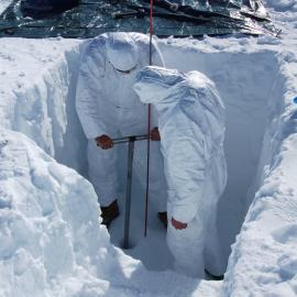K001D firn coring on Mt Abbott, TNB