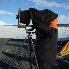 Laurence Aberhart photographing