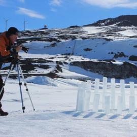 Artist Martin Hill at work