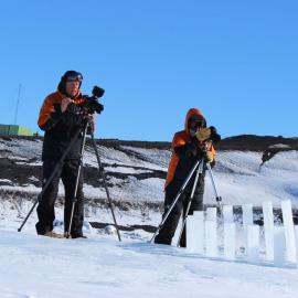 Artist Martin Hill at work