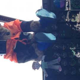 Flat Stanley Visits Antarctica - in the cockpit