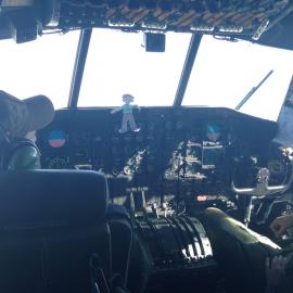 Flat Stanley Visits Antarctica - in the cockpit