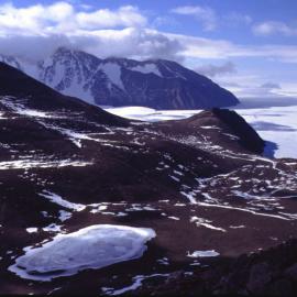 Luther Lake and Ross sea ice from Luther Peak