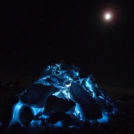 Igloo under the moon